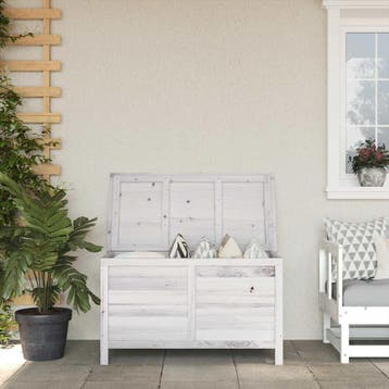 vidaXL Tuinbox 99x49,5x58,5 cm massief vurenhout wit, Verzenden