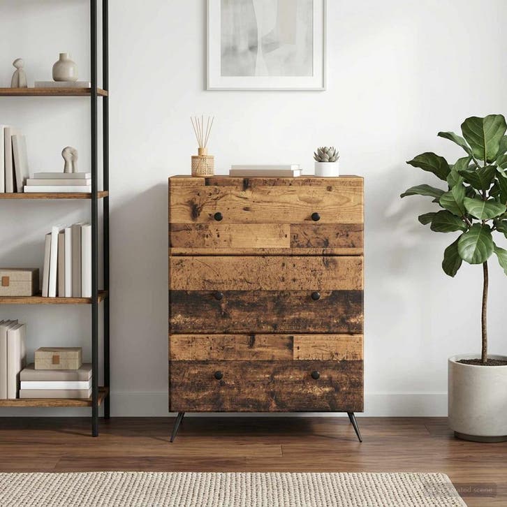 vidaXL Ladekast Oud hout 66 x 34,5 x 90 cm Bewerkt hout, Huis en Inrichting, Kasten | Overige, Nieuw, Verzenden