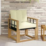 vidaXL Buitensofa Massief Acaciahout en Textilene Wit, Tuin en Terras, Verzenden, Nieuw