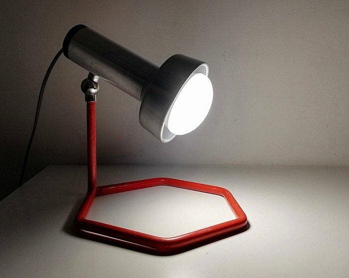 Lampe de table - Design vintage des années 1970 - Acier -, Antiquités & Art, Art | Objets design