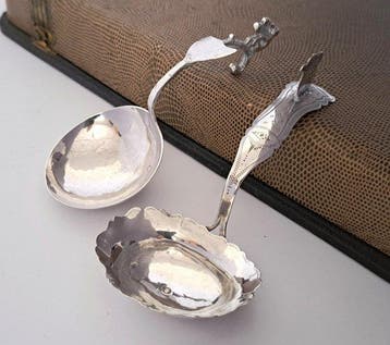 Louche à crème (2) - du XIXe siècle - Argent 833, Antiquités & Art