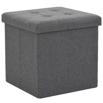 vidaXL Opbergkruk inklapbaar kunstlinnen donkergrijs, Huis en Inrichting, Stoelen, Verzenden, Nieuw