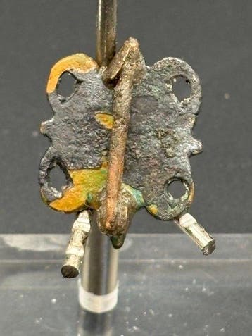 Romain antique, Empire Bronze Fibule décorée — IIe–IIIe
