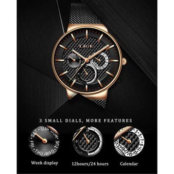 Luxe Horloge Heren - Anoloog Kwarts Uurwerk voor Mannen, Verzenden