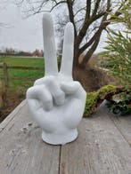 Beeld, glossy white peace hand - 35 cm - Keramiek