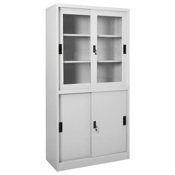 vidaXL Kantoorkast met schuifdeuren 90x40x180 cm staal, Huis en Inrichting, Verzenden, Nieuw