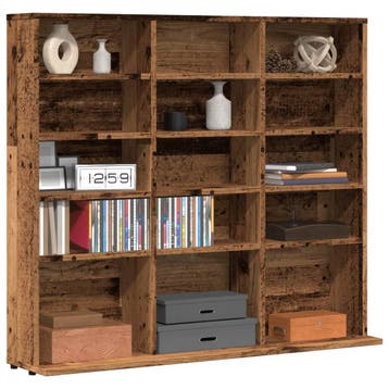 vidaXL Cd-kast 100x23x89,5 cm bewerkt hout oud houtkleurig, Verzenden