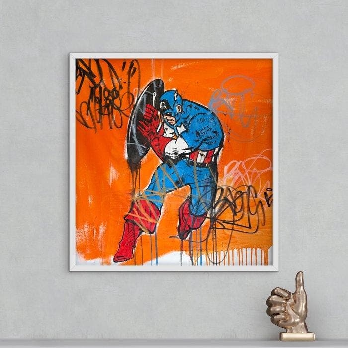 Freda People - Captain America XL, Antiek en Kunst, Kunst | Schilderijen | Modern