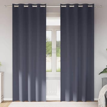 vidaXL Blackout Gordijnen met Ringen 2 st Antraciet 225 x, Verzenden, Nieuw