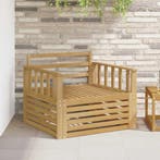 vidaXL Buitensofa Massief Acacia Hout Wit, Verzenden, Nieuw