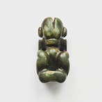 ancien tibétain ou népalais Jadeite verte Talisman en perles