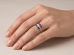 Bague Bague en or 18 carats, rubis 1,30 ct, saphir 1,28 ct, Bijoux, Sacs & Beauté