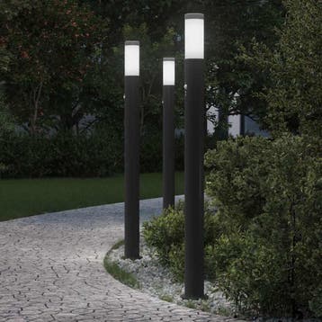 vidaXL Bolderverlichting met sensor 3 stuks 110 cm RVS IP44, Verzenden