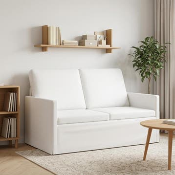 vidaXL 2-zitsbank / zetel Wit 130 x 81 x 82 cm Stof, Maison & Meubles, Verzenden