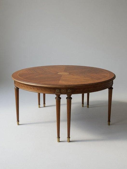 Eettafel - Franse tafel in Louis XVI-stijl - Mahonie, Antiquités & Art, Antiquités | Meubles | Chaises & Canapés