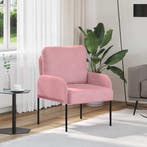 vidaXL bank / zetelen met kussen 55cm Roze Multiplex, Verzenden