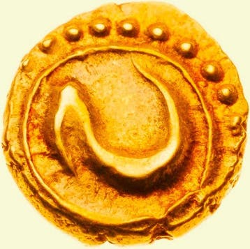 Inde, État princier. Gold Fanam 1198 AH - very rare type