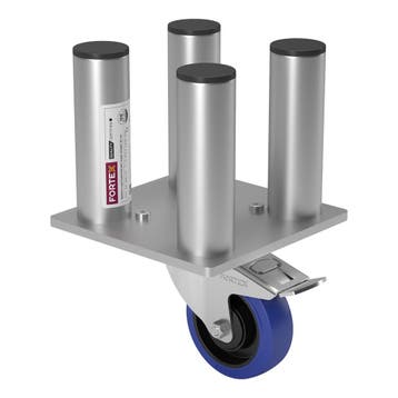 FORTEX STAGE750 Quattro poot met zwenkwiel/rem podiumhoogte, Verzenden