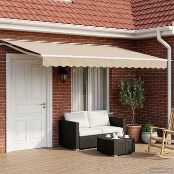 vidaXL Elektrisch Uitschuifbare Zonneluifel Beige en Wit 4 ×, Verzenden, Nieuw