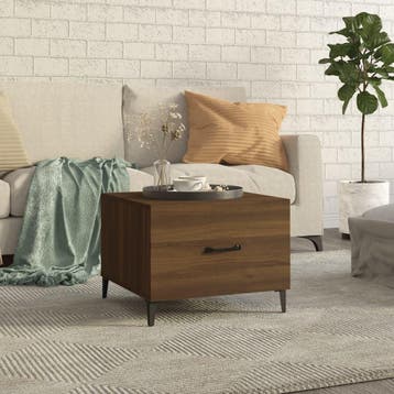 vidaXL Salontafel met metalen poten 50x50x40 cm bruin, Huis en Inrichting, Tafels | Salontafels, Verzenden, Nieuw