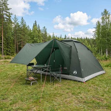 vidaXL Kamperen tent 6-persoons Leger Groen Polyester en, Verzenden, Nieuw