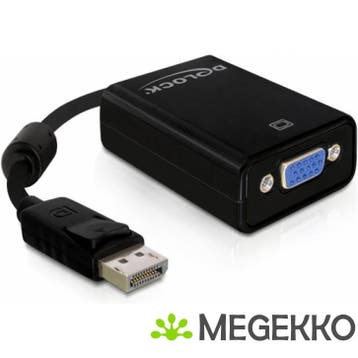 Delock 61848 Adapter DisplayPort 1.2 male > VGA female zwart, Computers en Software, Verzenden, Nieuw