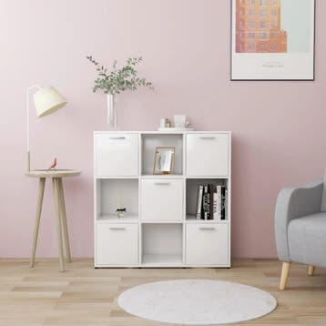 vidaXL Boekenkast 90x30x90 cm bewerkt hout wit, Verzenden, Nieuw