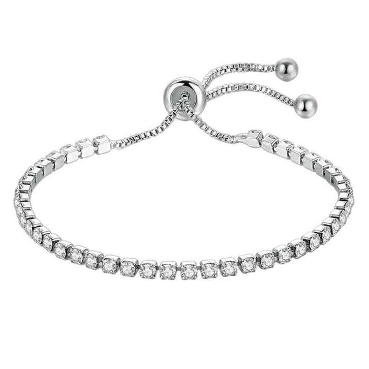 Fako Bijoux - Dames Armband Zirkonia Transparant - 2.5mm -, Handtassen en Accessoires, Armbanden, Verzenden