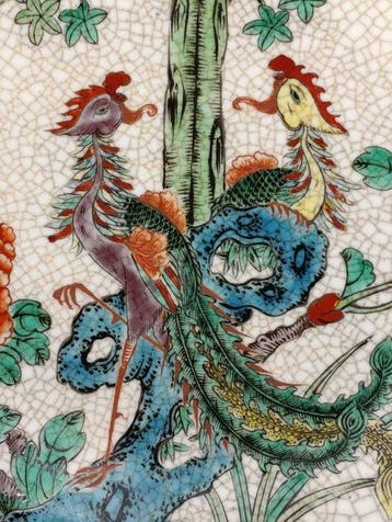 Schotel - Grand plat en grès craquelé de Nankin à décor