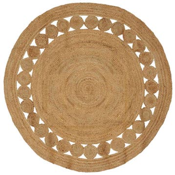 vidaXL Vloerkleden Naturel Ø 180 cm Jute, Verzenden, Nieuw