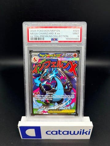 Pokémon - 1 Graded card - Mega Charizard X ex MEP 023 PSA 9, Hobby en Vrije tijd, Nieuw