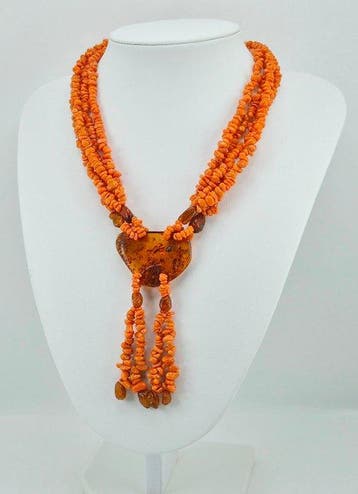 Corail - Argent, Plaqué or - Collier - CORALLO SCIACCA et