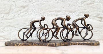 Figurine - Peleton wielrenners - Bronze, Antiek en Kunst