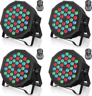LED Set 4x RGB Oplaadbaar | Retour deal | 37% korting, Musique & Instruments, Verzenden, Licht