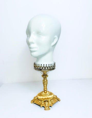 Cabinet de curiosité - Beeld, Tête humaine céramique - 28 cm