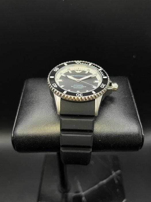 Emporio Armani - Automatic Black Silicone Watch - Sans prix, Bijoux, Sacs & Beauté, Montres | Hommes