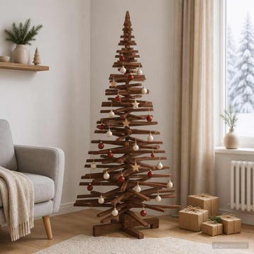 vidaXL Houten kerstboom KOTKA 180 cm Massief grenenhout, Diversen, Verzenden, Nieuw