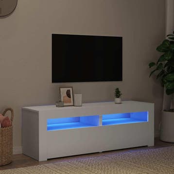 vidaXL Tv-meubel met LED-verlichting 120x35x40 cm wit, Verzenden