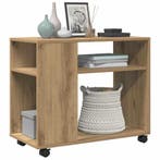 vidaXL Bijzettafel met wieltjes 70x35x60 cm hout artisanaal, Huis en Inrichting, Tafels | Bijzettafels, Verzenden, Nieuw