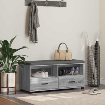 vidaXL Hallenbank Grijze Sonoma 100 x 38 x 46 cm, Verzenden