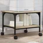 vidaXL Printerkastje 2-laags 50x40x38 cm bewerkt hout sonoma, Verzenden