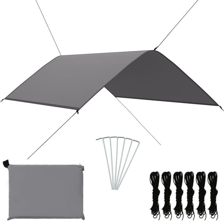 vidaXL Afdekzeil 3x2 m grijs, Jardin & Terrasse, Parasols, Envoi