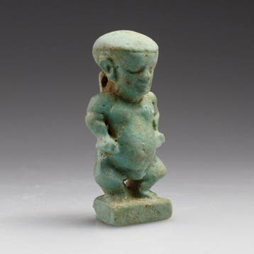 Oude Egypte, late periode Faience Amulet van Pataikos - 53