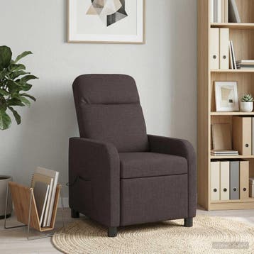 vidaXL Massage Relaxstoel Donkerbruin Stof, Verzenden