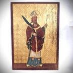 Duitse school (XIX) - Saint Bishop in Gilded Background