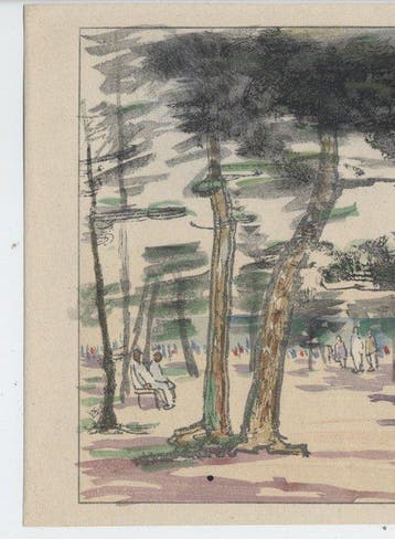 Serie van 36 Uitzichten op Osaka - Hamadera Park - 1947 -