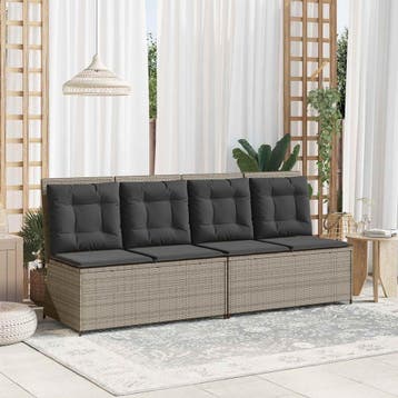 vidaXL Tuinbank Lichtgrijs poly rattan, Verzenden, Nieuw