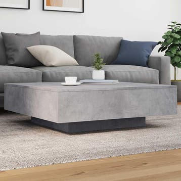 vidaXL Salontafel 100x100x31 cm bewerkt hout betongrijs, Verzenden
