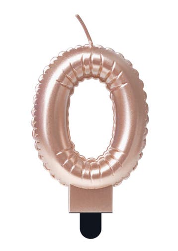 Kaars Folie Ballon Rose Goud 0 10cm, Verzenden