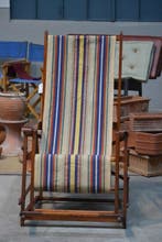 Lounge stoel - Metaal, Hout, Canvas - Vintage schommelbare